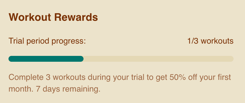 Workout Rewards Program